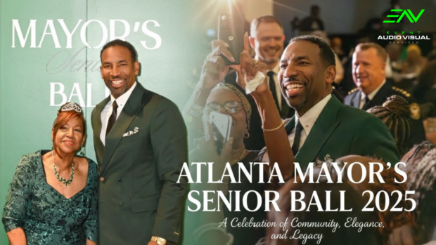Atlanta Mayor’s Senior Ball 2025 gala event with professional stage lighting and audio visual production in Atlanta